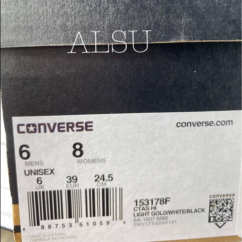 Converse Ctas High Top Light Gold W AUTHENTIC - Picture 8 of 8